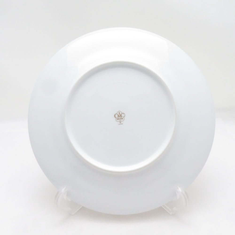 美品 OKURA 大倉陶園 片葉金蝕 中皿 6枚 セット 20cmプレート デザート