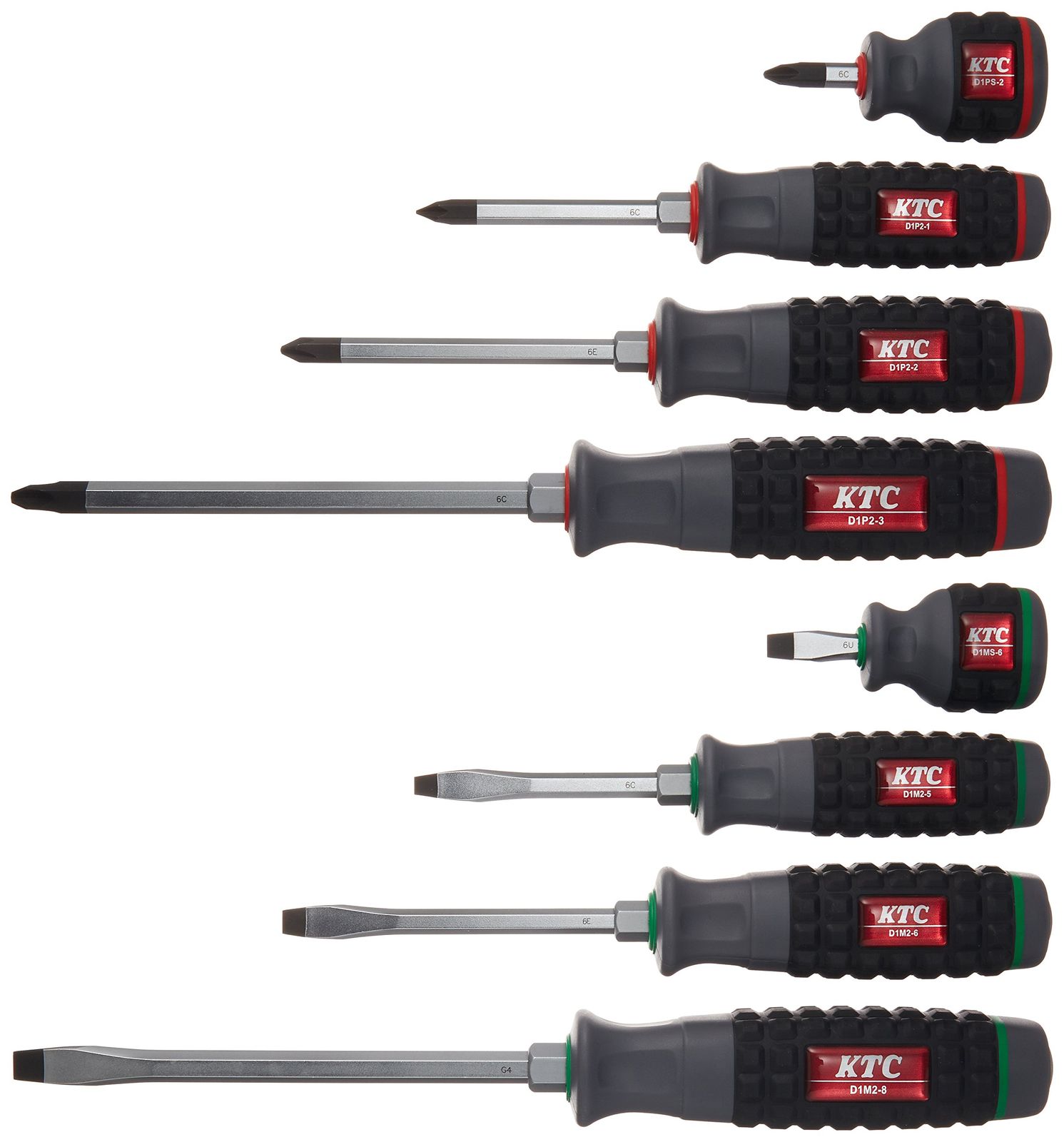 R★京都機械工具(KTC) 樹脂柄ドライバセット貫通タイプ[8本組] ef13a43b