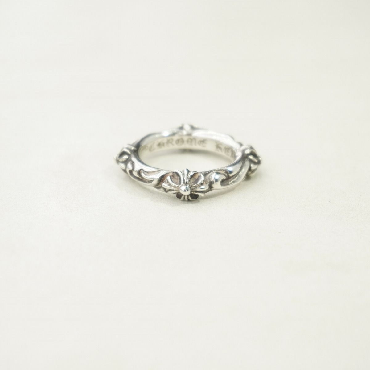 正規 CHROME HEARTS クロムハーツ SBT バンド シルバー リング クロス
