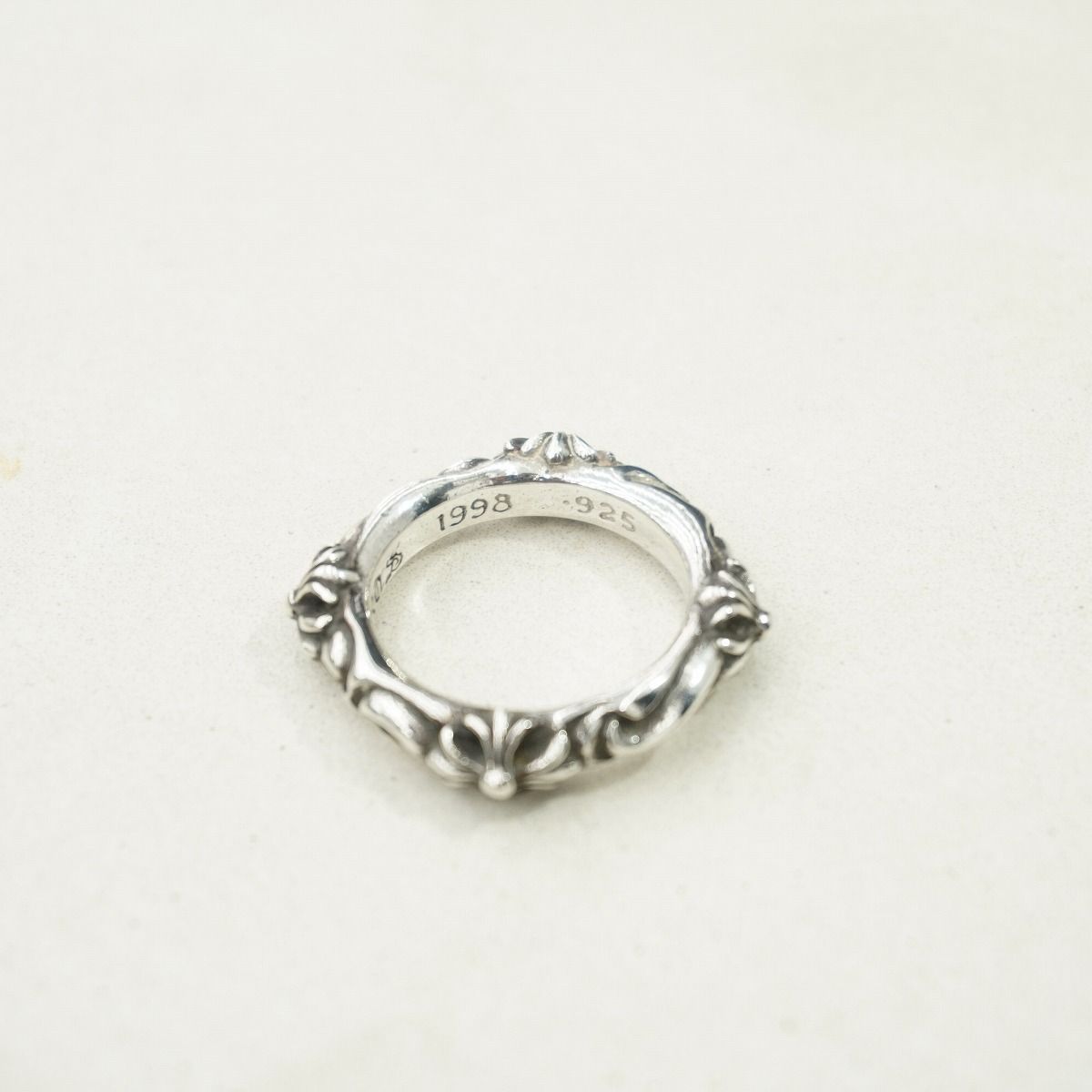 正規 CHROME HEARTS クロムハーツ SBT バンド シルバー リング クロス