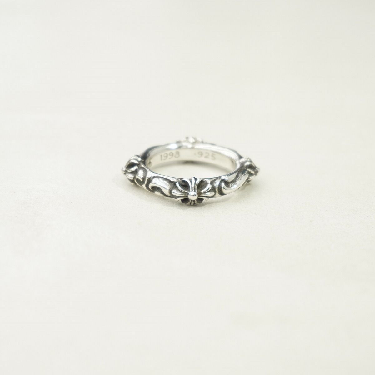 正規 CHROME HEARTS クロムハーツ SBT バンド シルバー リング クロス