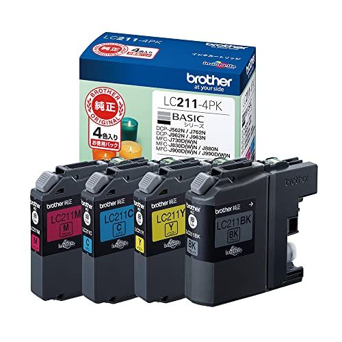 【ブラザー純正】 ブラザー工業(Brother Industries) インクカートリッジ4色パック(エコパッケージ) LC211-4PK-E 対応型番:DCP-J968N、DCP-J567N、MFC-J887N、MFC-J737DN 他ma