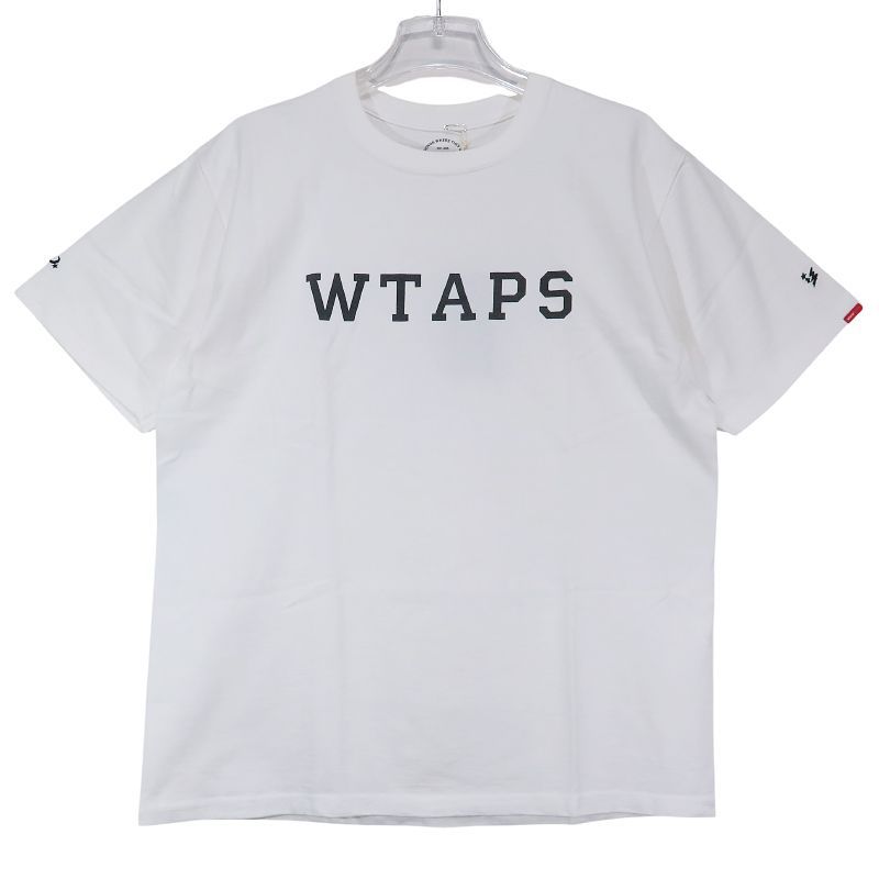 WTAPS ダブルタップス 14AW COLLEGE TEE 142PCDT-ST07S カレッジ ショートスリーブ Tシャツ コットン ホワイト クルーネック カットソー 半袖 サイズ3(L) June