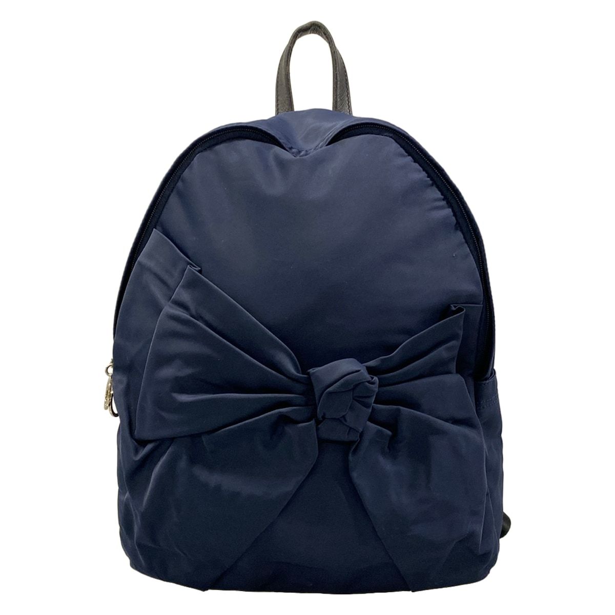 LANVIN en Bleu(ランバンオンブルー) リュックサック - ダークネイビー×黒 リボン レザー
