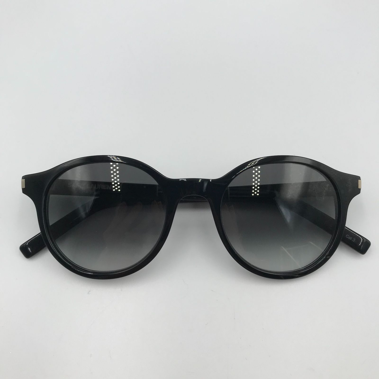 ■【超美品】SAINT LAURENT PARIS サンローラン ラウンドサングラス 黒　ブラック