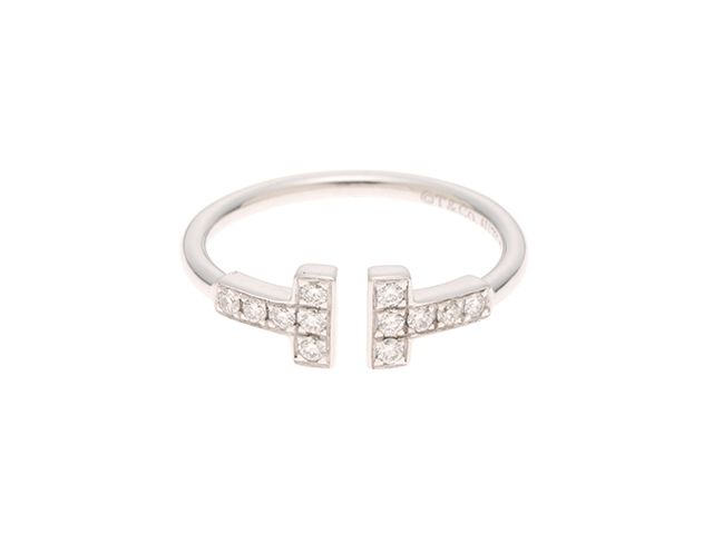 TIFFANY&Co. ティファニー ジュエリー Tワイヤー 68650801 リング・指輪 K18ホワイトゴールド K18WG ダイヤモンド レディース【中古】