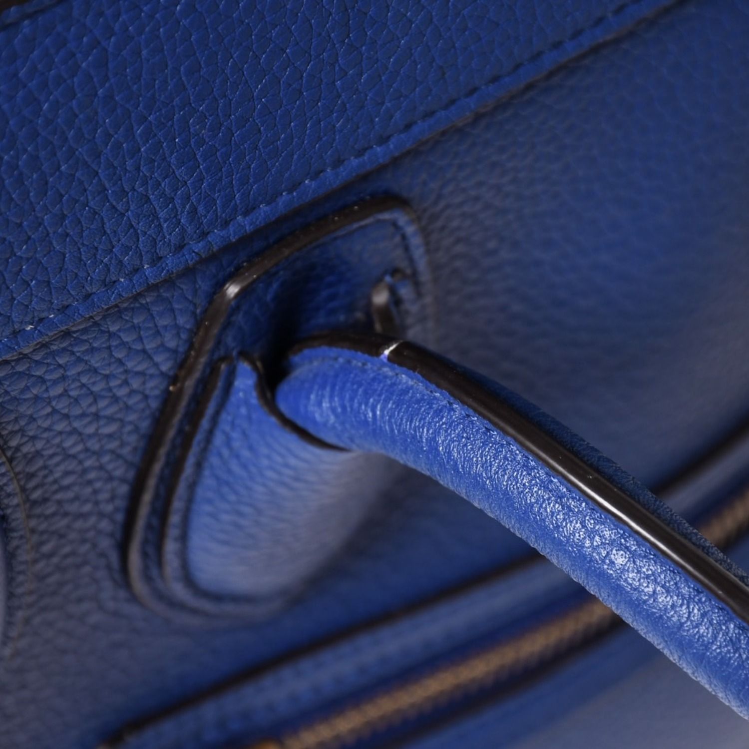 CELINE セリーヌ ラゲージマイクロショッパー ショルダーバッグ ハンドバッグ フィービー期 廃盤 インディゴブルー カーフスキン スエード ゴールド金具 美品 中古 4a003459