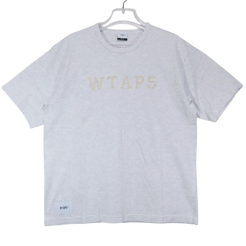 新品同様 WTAPS ダブルタップス 18SS DESIGN SS COLLEGE/TEE.COTTON 181ATDT-CSM03S デザイン ショートスリーブ カレッジ Tシャツ コットン グレー 半袖 サイズ01(S) June