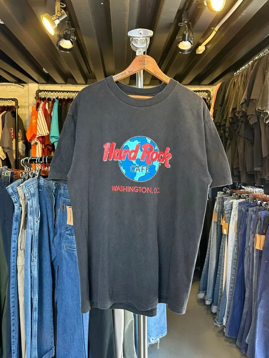 100 90s ハードロックカフェ フェイド プリンティング Tシャツ made in usa