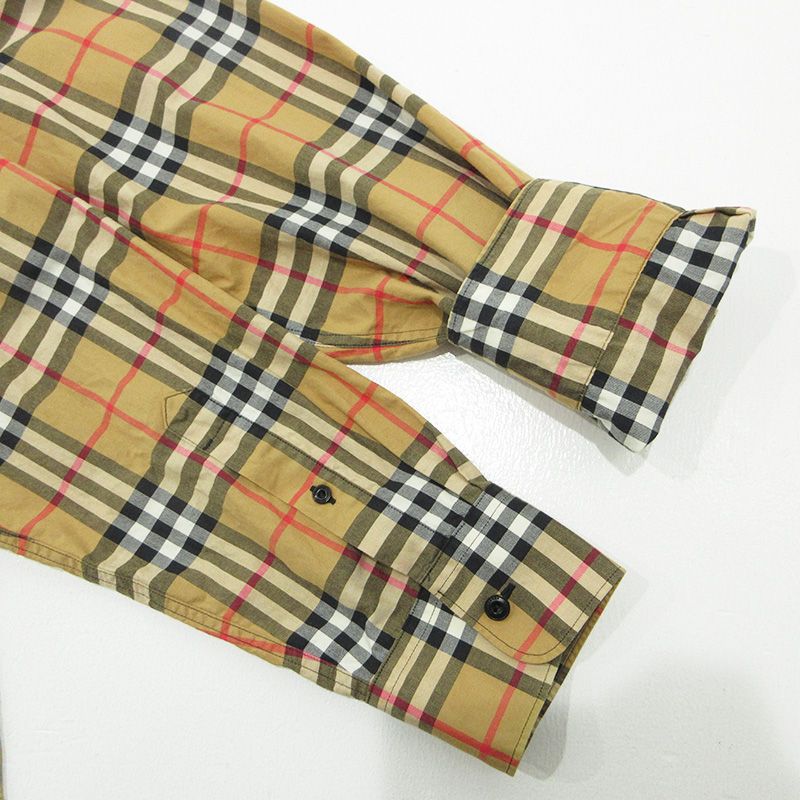 【三重本店】 中古 BURBERRY London England | バーバリーロンドンイングランド クレイジーパターンチェックシャツ 総柄切替え長袖シャ 8002553 ブルー×イエロー×ベージュ マルチカラー サイズ：L 【108】
