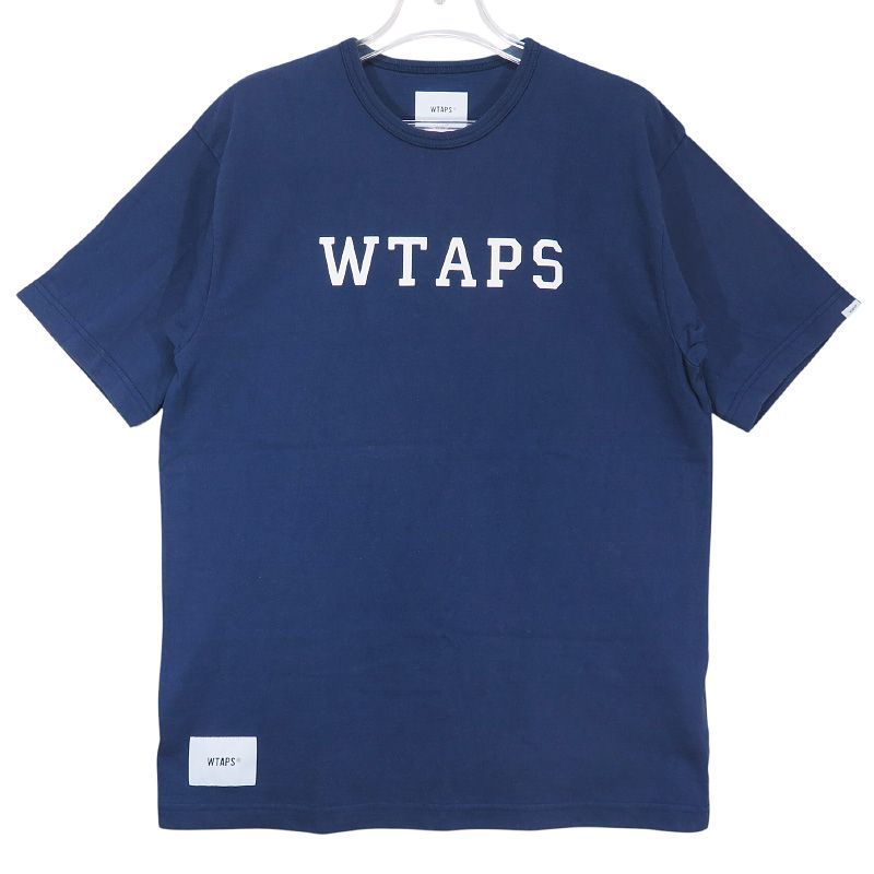 WTAPS ダブルタップス 21SS COLLEGE/SS/COTTON 211ATDT-CSM20 カレッジ ショートスリーブ コットン Tシャツ ネイビー クルーネック カットソー 半袖 サイズ02(M) June