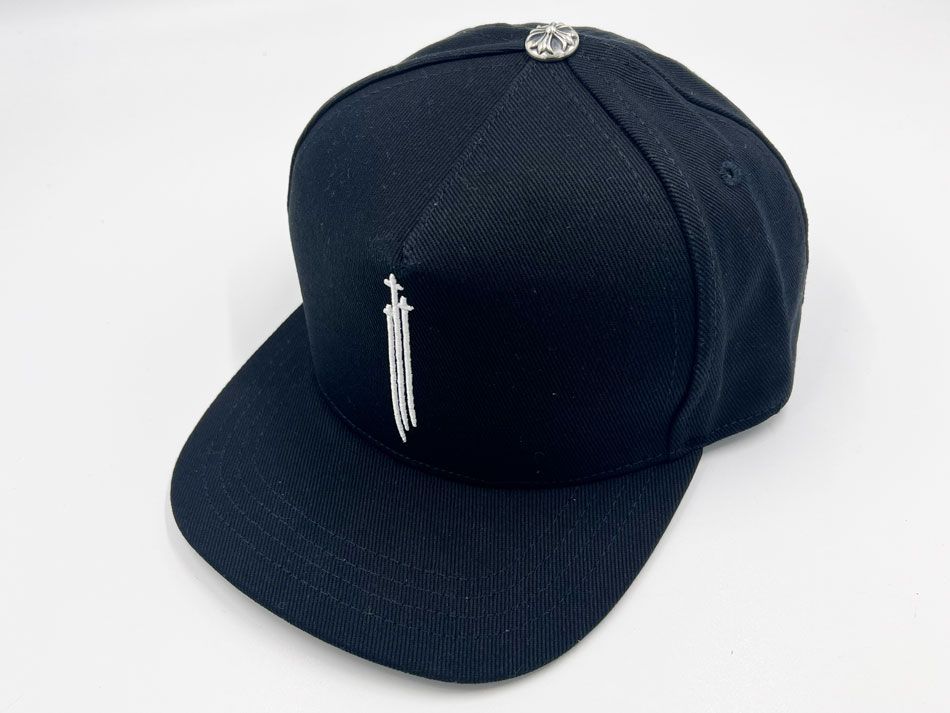 Chrome Hearts クロムハーツ RS3クロス ベースボールキャップ ブラック コットン ワンサイズ51-61 超美品