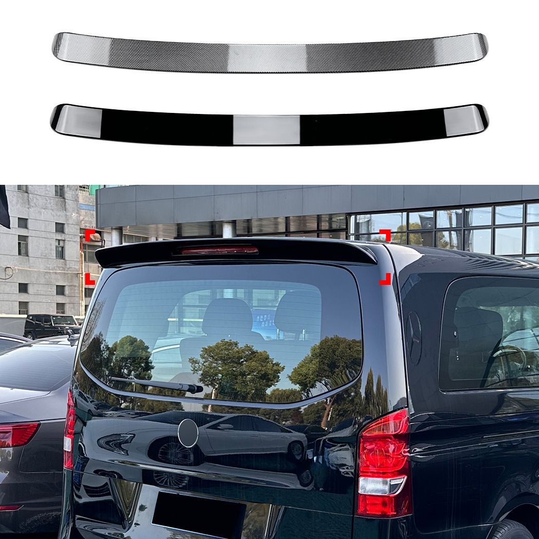 メルセデス・ベンツ Mercedes-Benz Vito ヴィトー W447 16-23年対応 ルーフスポイラー リアスポイラー テールゲート上部 外装パーツ カーボン調 ピアノブラック 後ろ姿を引き締めるスポーティデザイン リアまわりの印象アップにおすすめ