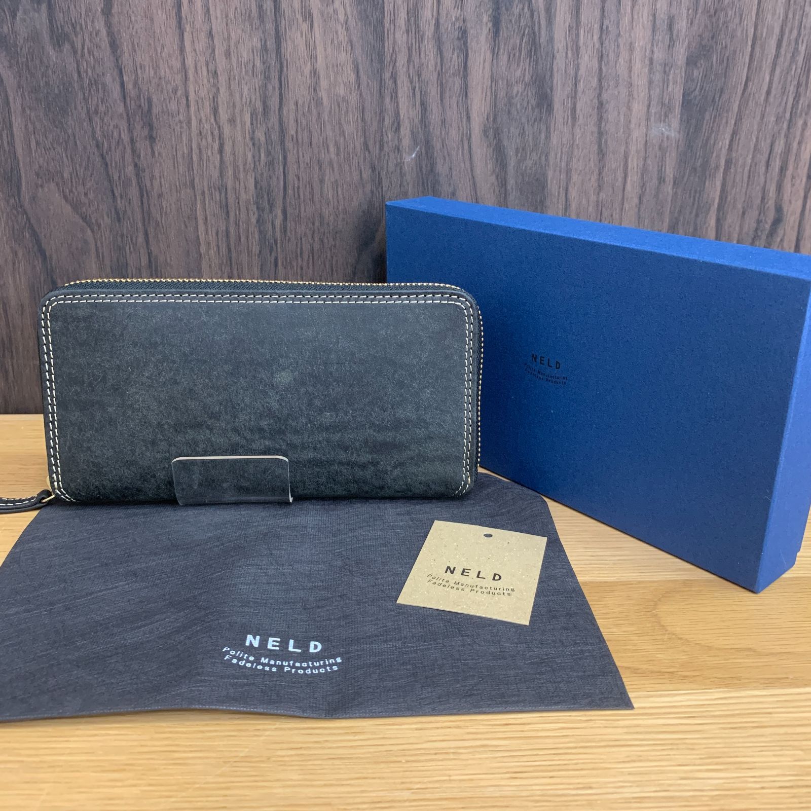 【未使用】NELD プエブロ 高級イタリアンレザー ラウンドファスナー長財布 箱付