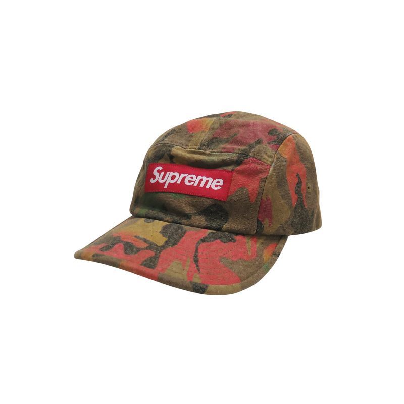 新品同様 SUPREME シュプリーム 24SS WASHED CANVAS CAMP CAP ウォッシュド キャンバス キャンプ キャップ タン カモ 迷彩 帽子 June