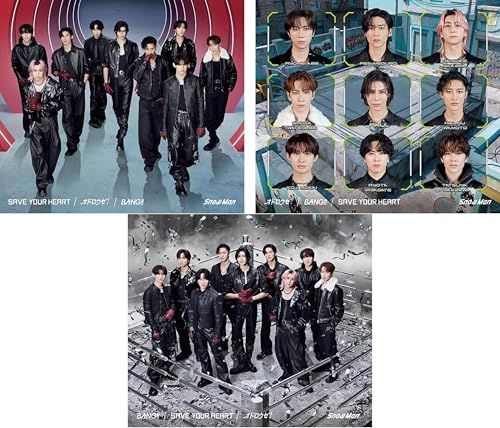 【先着限定特典付/DVD 3形態セット】 (正規品) Snow Man BANG!! / SAVE YOUR HEART/オドロウゼ！【初回盤A+初回盤B+通常盤】 (限定特典 : メタリックフォトカード2枚組 (約89×127mm) / A4サイズステッｍａ