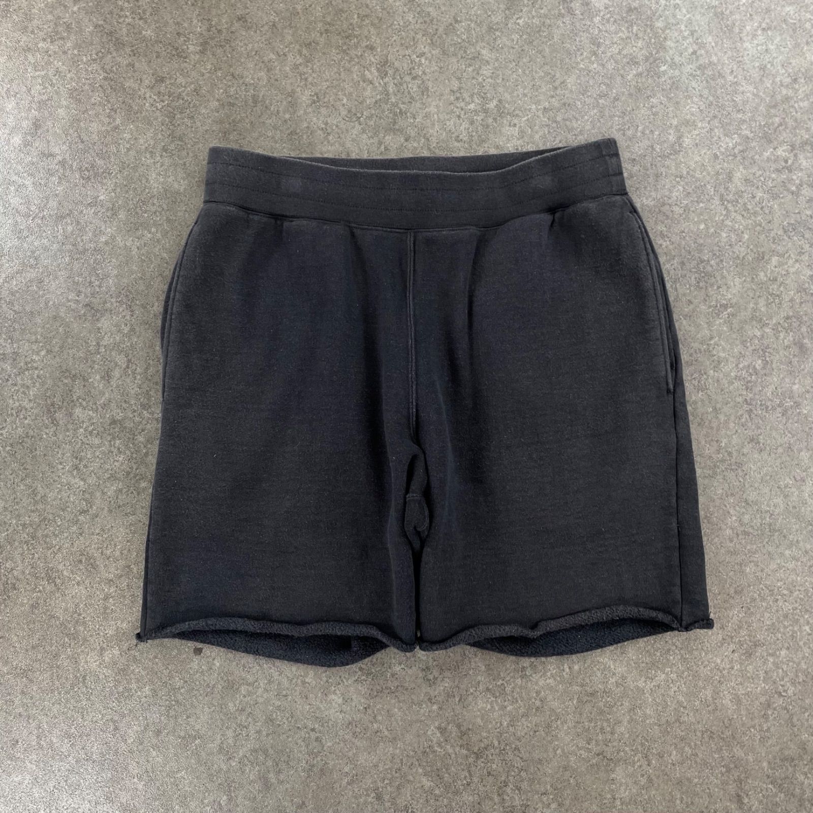 日本製 RON HERMAN Basic Sweat Shorts ロンハーマン ベーシック スウェット ショートパンツ ハーフパンツ 無地 カットオフ フェード ブラック メンズ