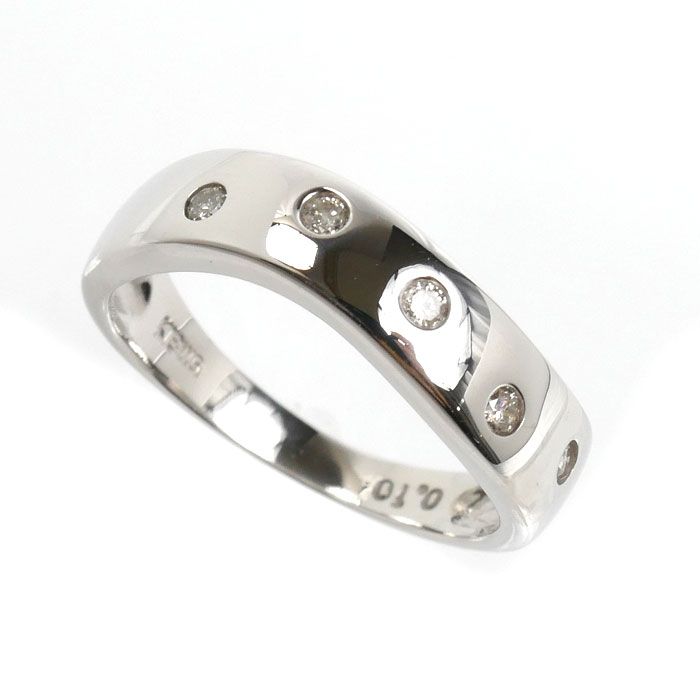 K18WG ホワイトゴールド リング・指輪 ダイヤモンド0.10ct 8号 2.3g レディース 中古 美品