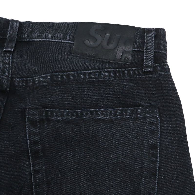 美品 SUPREME シュプリーム STONE WASHED BLACK SLIM JEAN ストーン 
