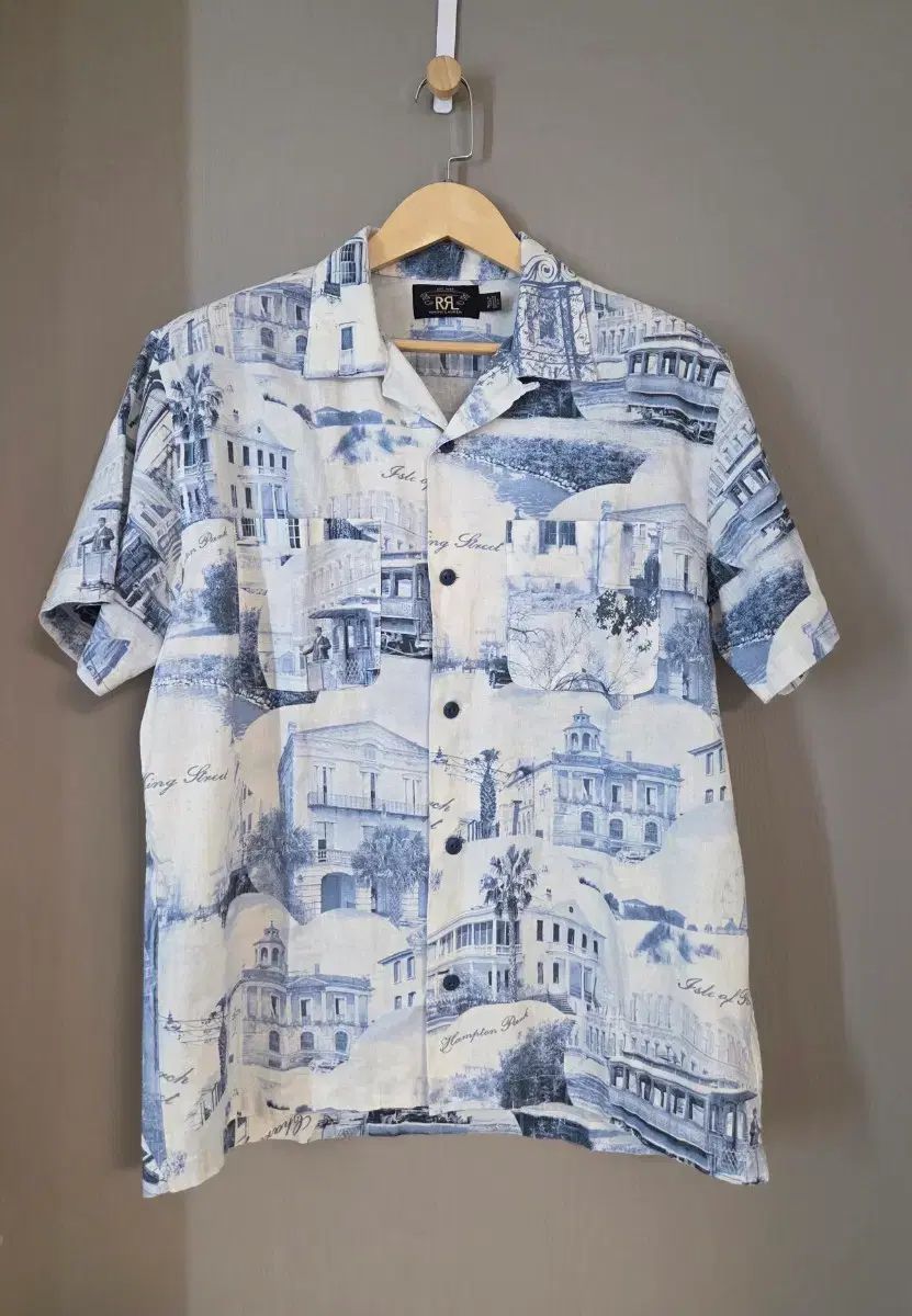 RRL(ダブルアールエル) 写真 フォト PHOTO プリント キャンプ シャツ L