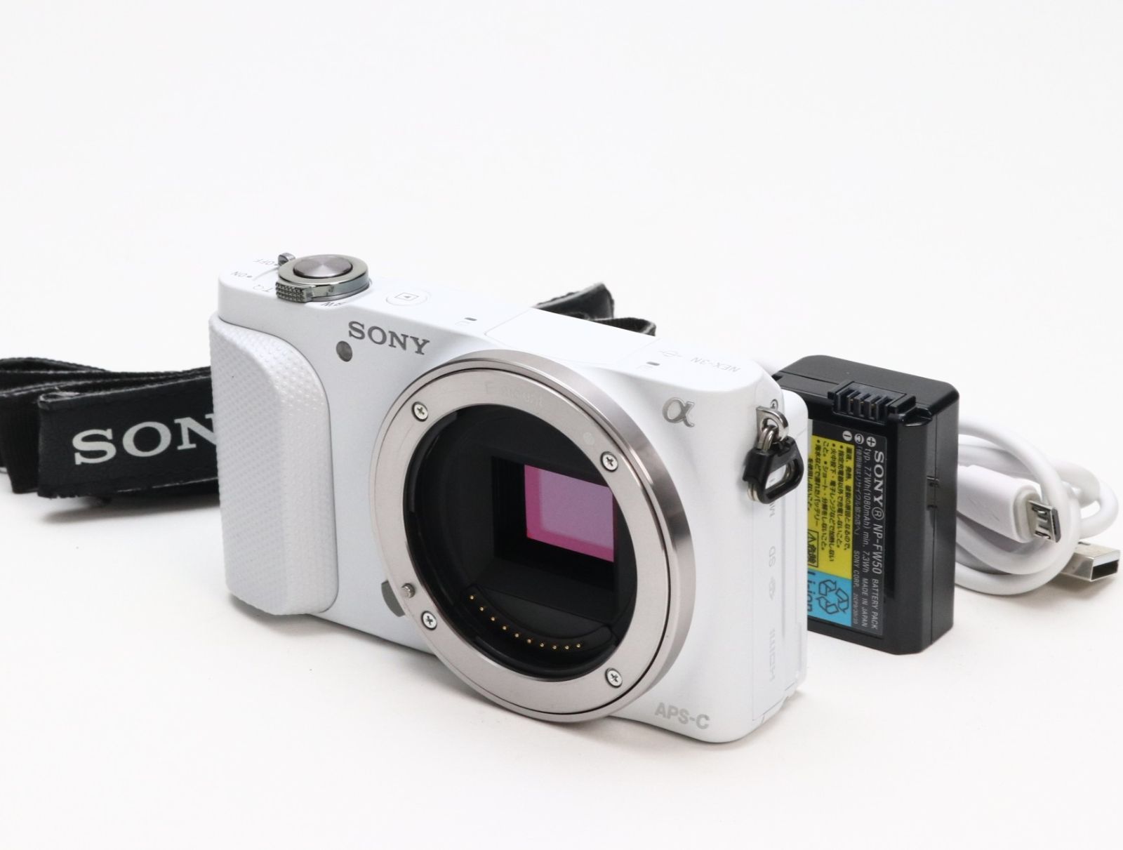 ソニー SONY α NEX-3N ボディ ホワイト 完動品 #387b B+ (並品) SONY ソニー α NEX-3N ボディ ホワイト シャツター数 15,100