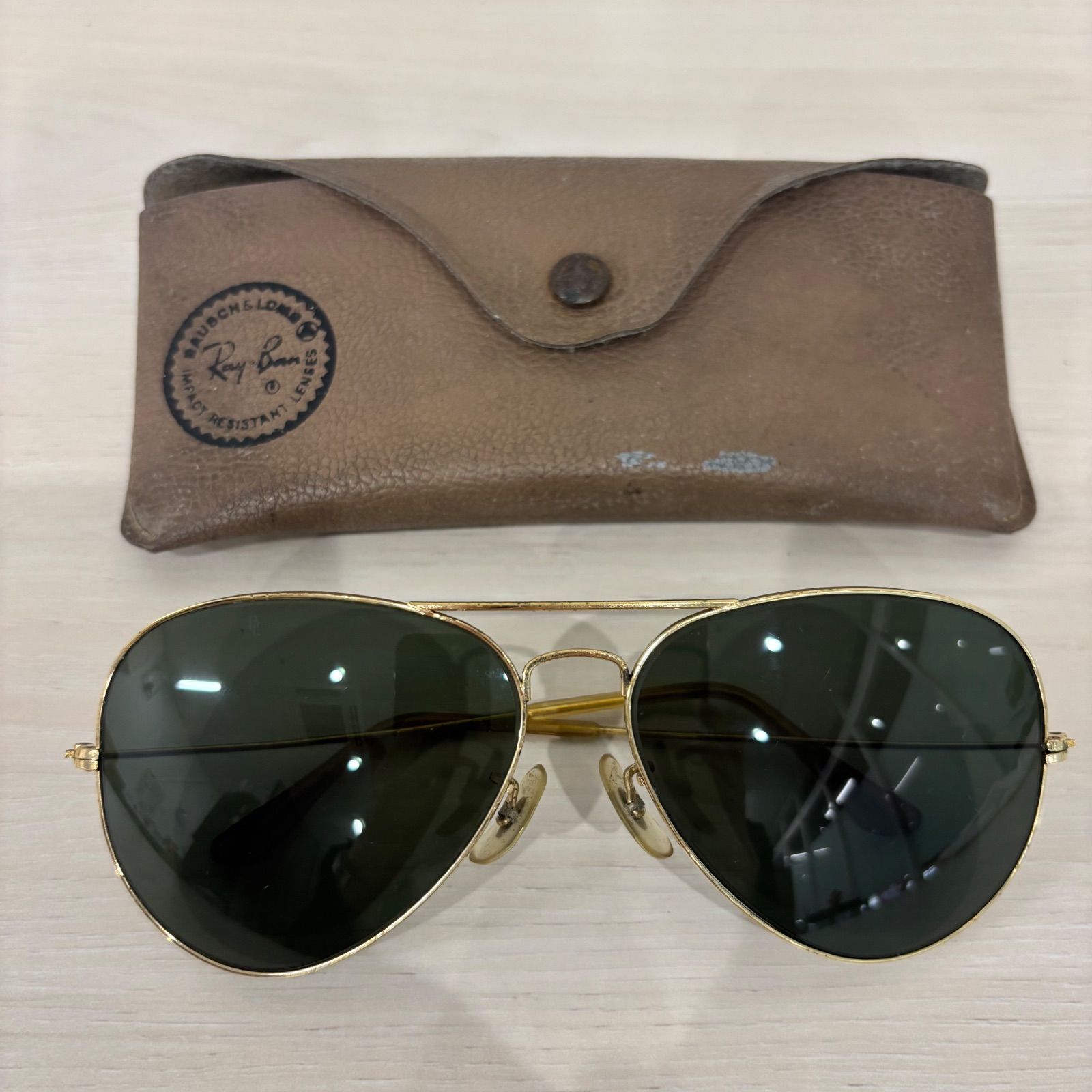 (r) Ray Ban レイバン サングラス ヴィンテージ アビエーター USA製 ゴールドカラーフレーム/3517