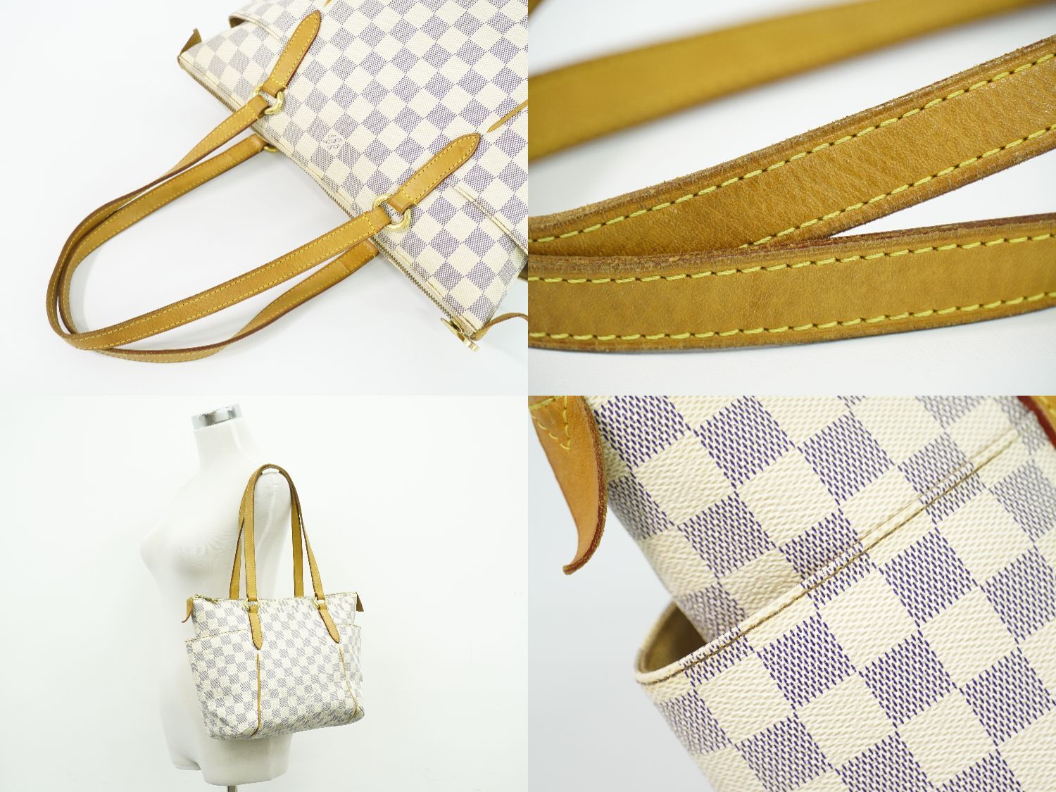 本物 ルイヴィトン LOUIS VUITTON LV トータリー PM ダミエ アズール 