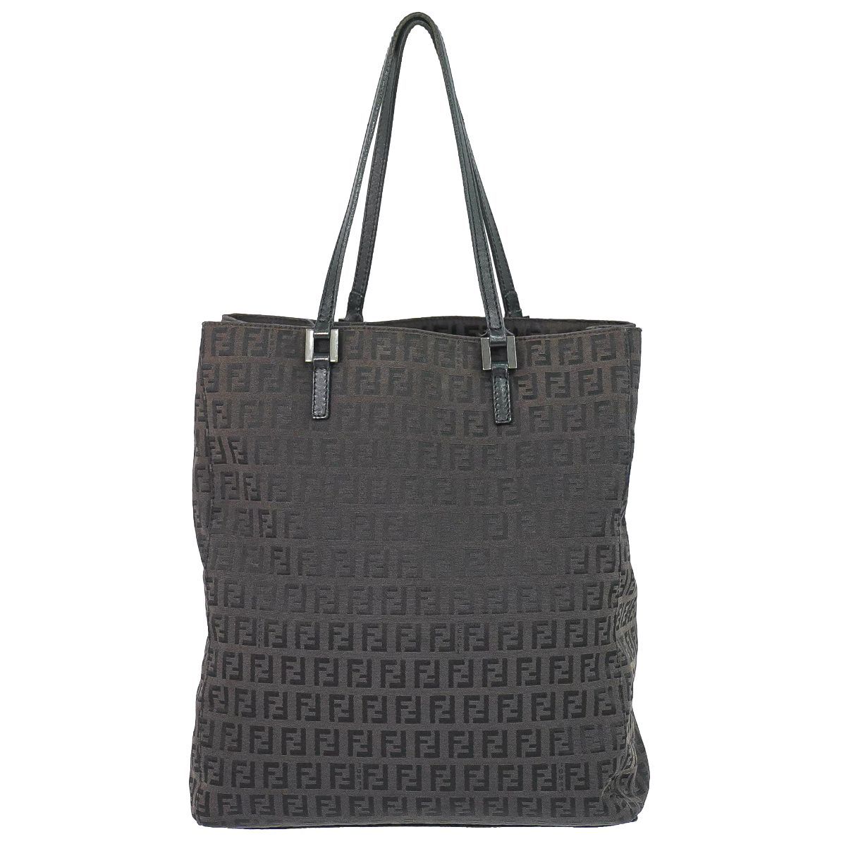 本物 フェンディ FENDI ズッキーノ ショルダーバッグ トートバッグ キャンバス ブラック 8BH067 Zucchino バッグ 中古・