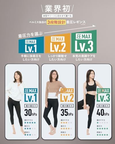 【新品】[Belmise] 3枚＋1枚 セット購入で実質“1枚無料” ベルミスslim leggings Premium 着圧レギンス タイツ a31bcc79