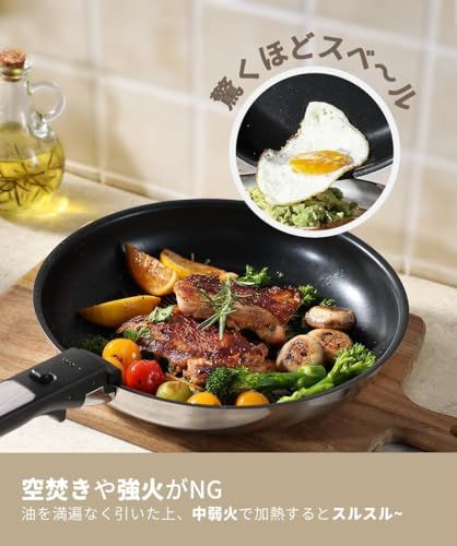 【新品】CAROTE カローテ フライパン セット 7点 ステンレス IH?ガス火対応 食洗機対応 PFOAなどの有害物質不使用 プロ仕様 六層構造 高級感 軽量 長持ち 取っ手のとれる チタンコート スルスルすべる くっつきにくい 鍋セット a7ed1188