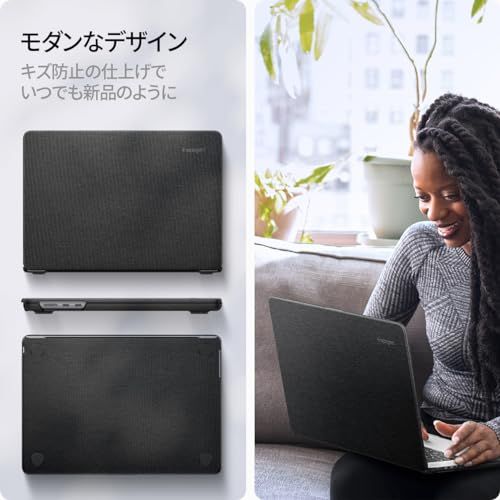 【新品】Spigen MacBook Air 13インチ M5/M4/M3/M2 (2026/2025/2024/2023) ケース ハードシェル プレミアム ファブリック スリーブ 保護カバー アーバン・フィット ACS05272 (ブラッ 2d36e738