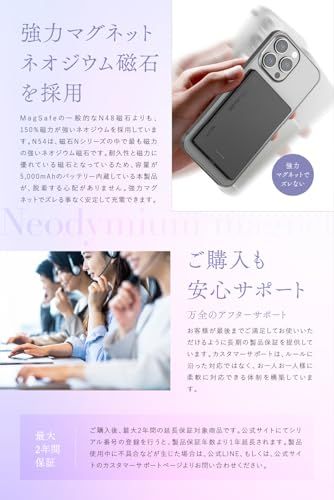 【新品】MATECH マグセーフ 超薄型 小型 軽量(史上最薄6.9mm, 5000mAh)【MagSafe対応マグネット式/最大出力15W ワイヤレス/タイプC PD22W/iPhone12~17対応】 (MagOn Ultra Slim 30a7c132 【新品】MATECH マグセーフ 超薄型 小型 軽量(史上最薄6.9mm, 5000mAh)【MagSafe対応マグネット式/最大出力15W ワイヤレス/タイプC PD22W/iPhone12~17対応】 (MagOn Ultra Slim 30a7c132