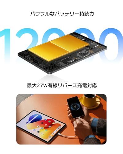 【新品】シャオミ(Xiaomi) タブレット REDMI Pad 2 Pro 6GB+128GB 2.5K 120Hz 大型12.1インチディスプレ Dolby Atmos対応 12000mAh 大容量バッテリー リバース充電対応 Snapd 6113e387