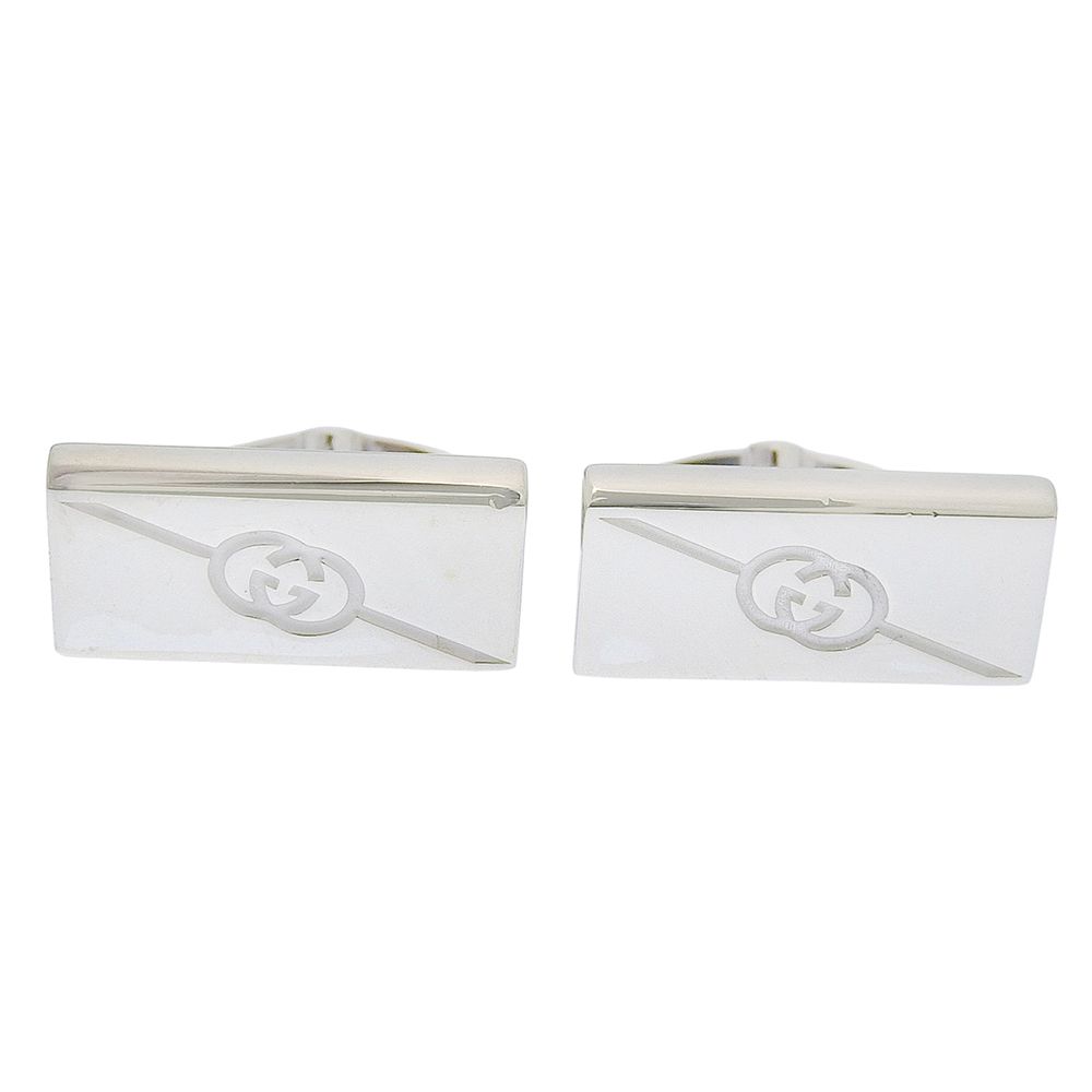 【GUCCI】グッチ GGロゴ シルバー925 メンズ カフス