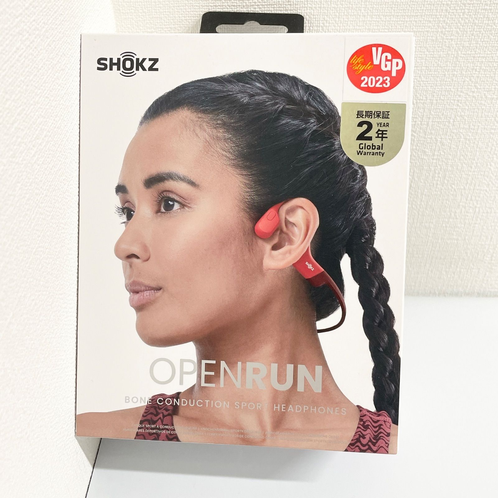 Shokz (ショックス) OpenRun Red s803 骨伝導スポーツヘッドホン 【Aランク】724