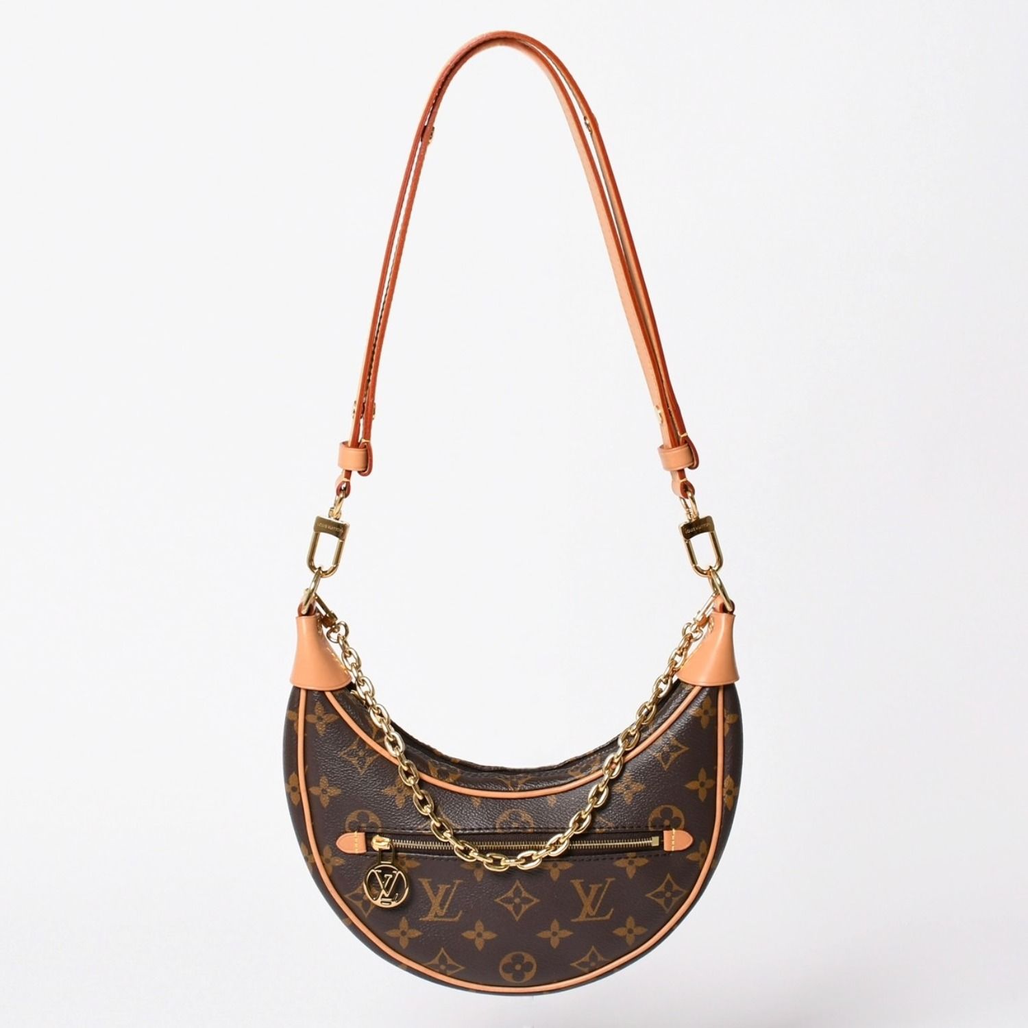 極美品 LOUIS VUITTON ルイヴィトン モノグラム キャンバス M81098 ループバッグ 三日月型 ゴールド金具 中古 4a003441