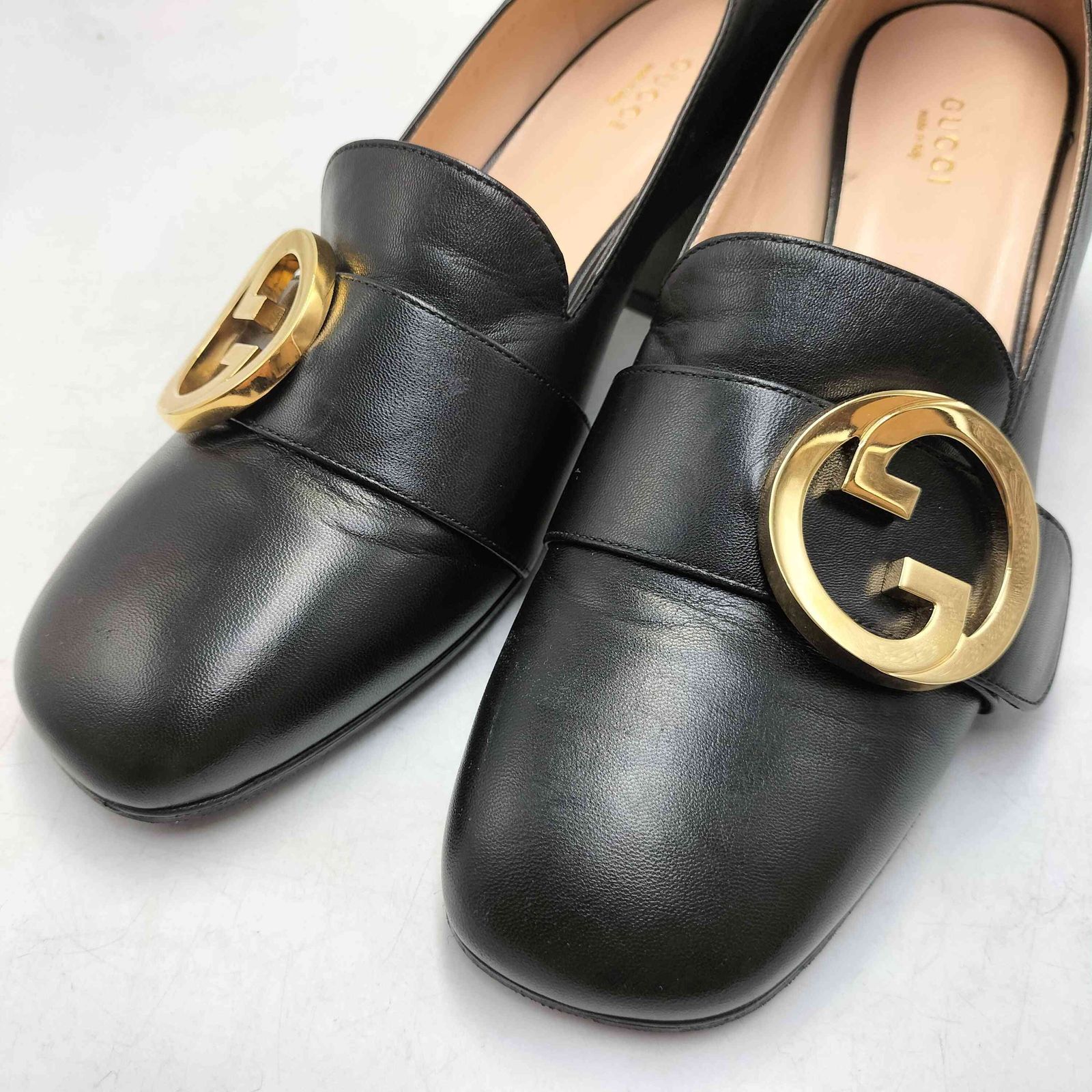 グッチ GUCCI 19AW Alessandro Michele アレッサンドロ・ミケーレ期 イタリア製 Blonde Mid Heel Pumps ブロンド ミッドヒール パンプス レディース 39