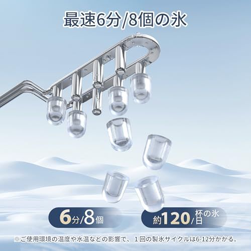製氷機 家庭用【業界最小クラス・2026新モデル】 高速製氷機 最速6分 軽量5.2kg 小型 コンパクトアップ 自動洗浄機能付き 2サイズの氷 静音 透明窓 日本語パネル 氷つくり機 宅飲み 晩酌 卓上 家庭用 キャンプ ポータブル 保存用 5f003b38