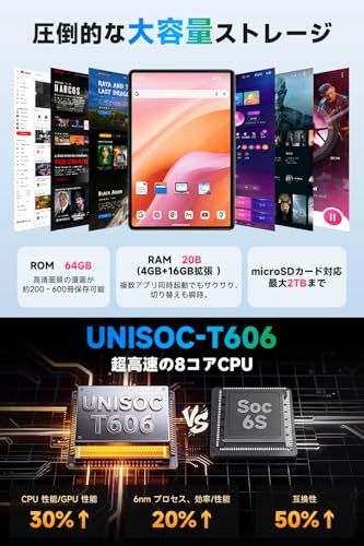 タブレット Android 16 【Gemini AI搭載＆保護フイルム貼り済み】 タブレット 10.1インチ 大画面 WiFiモデル 20GB+64GB+ 2TB拡張 8コアCPU tablet アンドロイド 薄型軽量 7000mAh大容量 17ddc25f