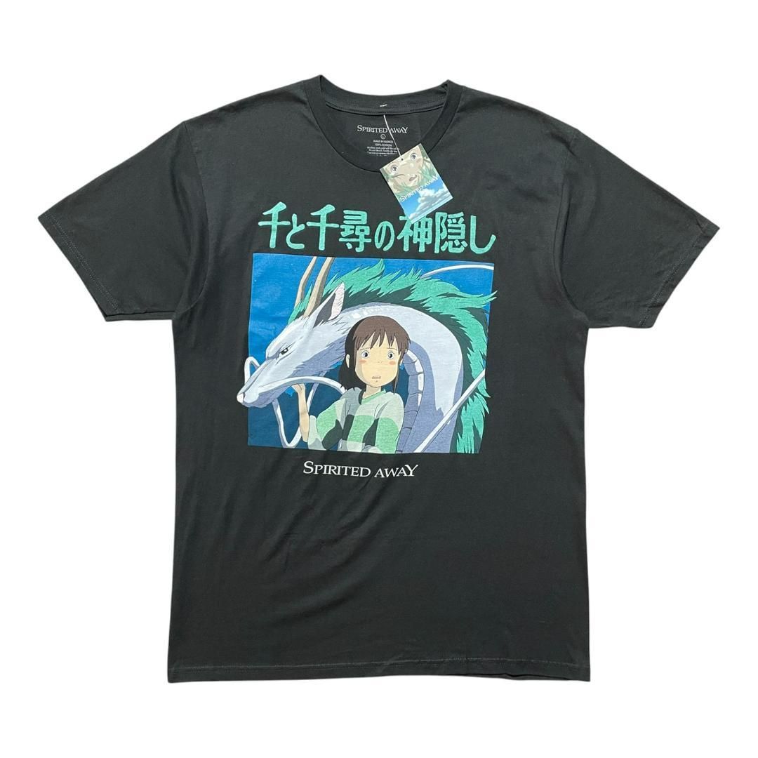 海外版 公式 オフィシャル スタジオジブリ 映画 SPIRITED AWAY 千と千尋の神隠し Tシャツ 千尋 ハク メンズM ブラック 宮崎駿 BA4212