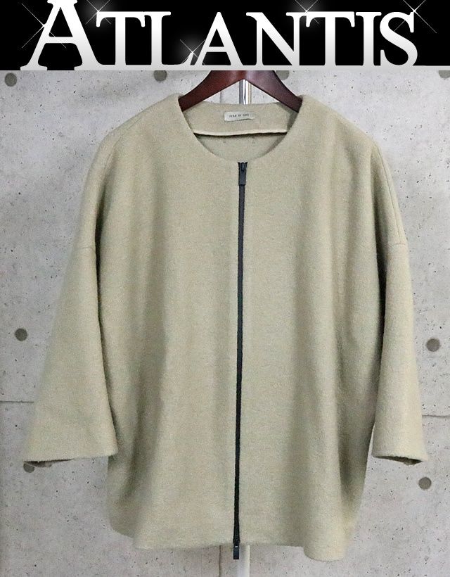 FEAR OF GOD 銀座店 フィア オブ ゴッド ウール ジップ 半袖 ジャケット メンズ size:M ベージュ 103481