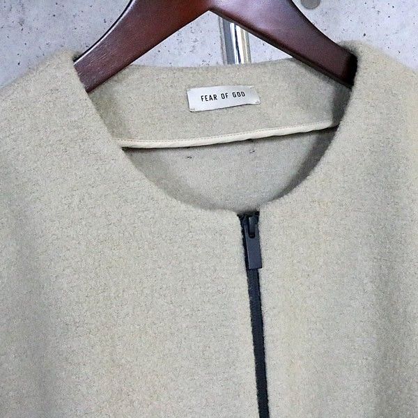FEAR OF GOD 銀座店 フィア オブ ゴッド ウール ジップ 半袖 ジャケット メンズ size:M ベージュ 103481