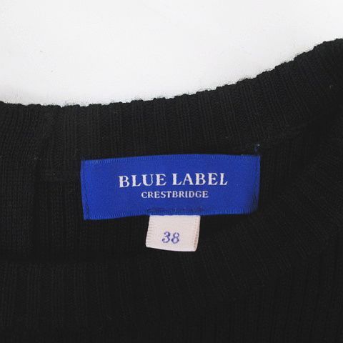 ブルーレーベルクレストブリッジ BLUE LABEL CRESTBRIDGE EZUMi ニット ワンピース ロング丈 38 黒系 ブラック チェック柄 切替 リブ 裏地 ブルーレーベルクレストブリッジ BLUE LABEL CRESTBRIDGE EZUMi ニット ワンピース ロング丈 38 黒系 ブラック チェック柄 切替 リブ 裏地
