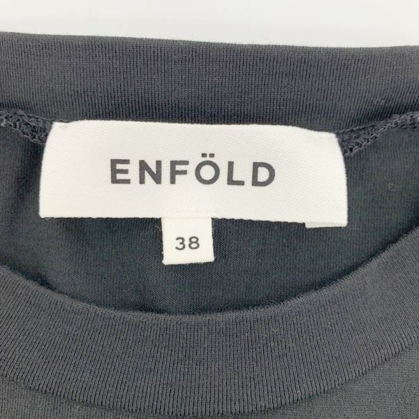 ENFOLD エンフォルド Tシャツ カットソー 半袖 フラワー 花 STAPLE天竺 Decorative T-SHIRT レディース サイズ38 トップス DL19339■