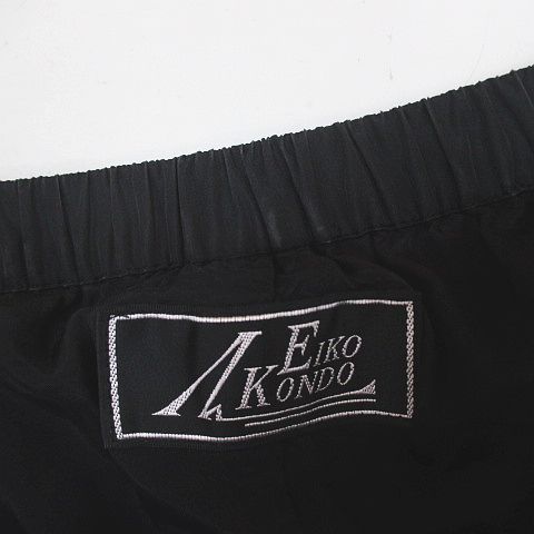 エイココンドウ EIKO KONDO 中綿 クロップド カーゴパンツ Ｆ 黒系 ブラック 無地 ジップフライ ウエストゴム 裏地 タック 日本製