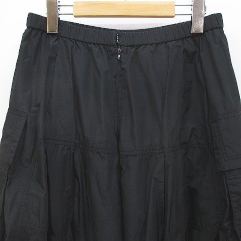エイココンドウ EIKO KONDO 中綿 クロップド カーゴパンツ Ｆ 黒系 ブラック 無地 ジップフライ ウエストゴム 裏地 タック 日本製