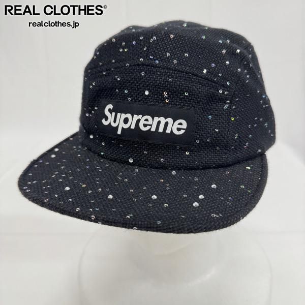 Supreme/シュプリーム【16AW】Sequins Camp Cap/シークインズ キャンプ キャップ/帽子/ブラック
