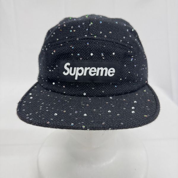 Supreme/シュプリーム【16AW】Sequins Camp Cap/シークインズ キャンプ キャップ/帽子/ブラック Supreme/シュプリーム【16AW】Sequins Camp Cap/シークインズ キャンプ キャップ/帽子/ブラック