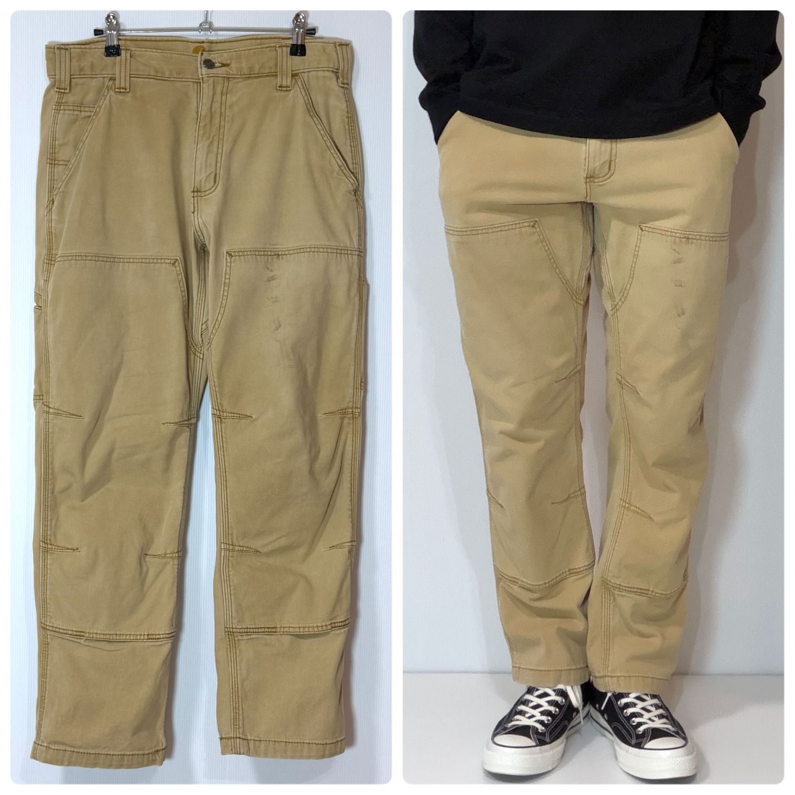 レアサイズ Carhartt カーハート ライトダック ダブルニー ペインター