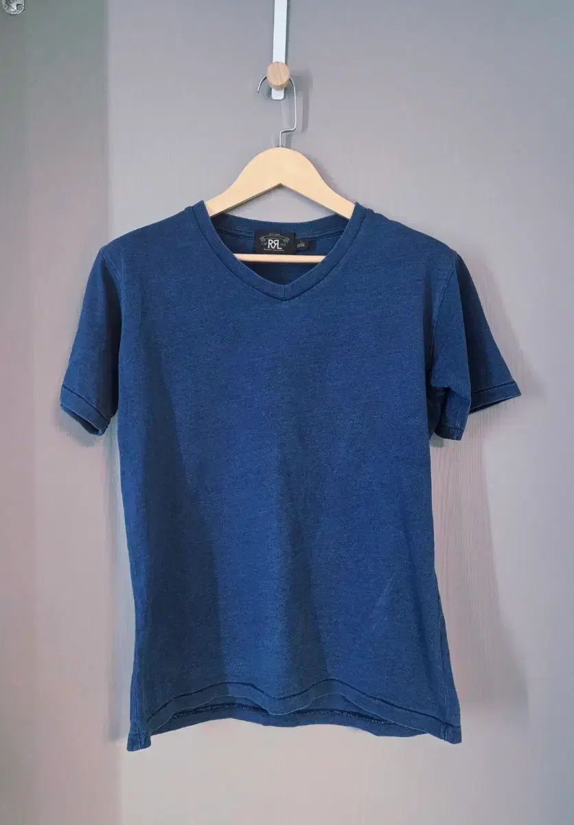 RRL ダブルアールエル ネイビー Vネック 半袖 Tシャツ S